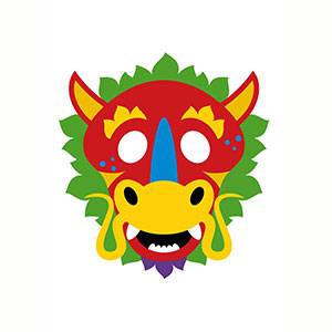 Máscara de Dragon Chino para imprimir