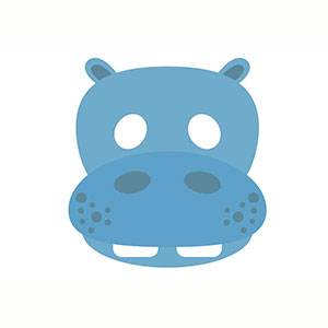 Máscara de Hipopotamo para imprimir